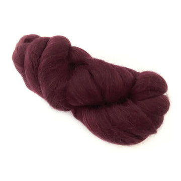 Dyed Merino Wool Top - 50 grams - BURGUNDY