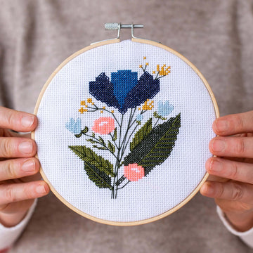 Cotton Clara - Midnight Floral Cross Stitch Kit