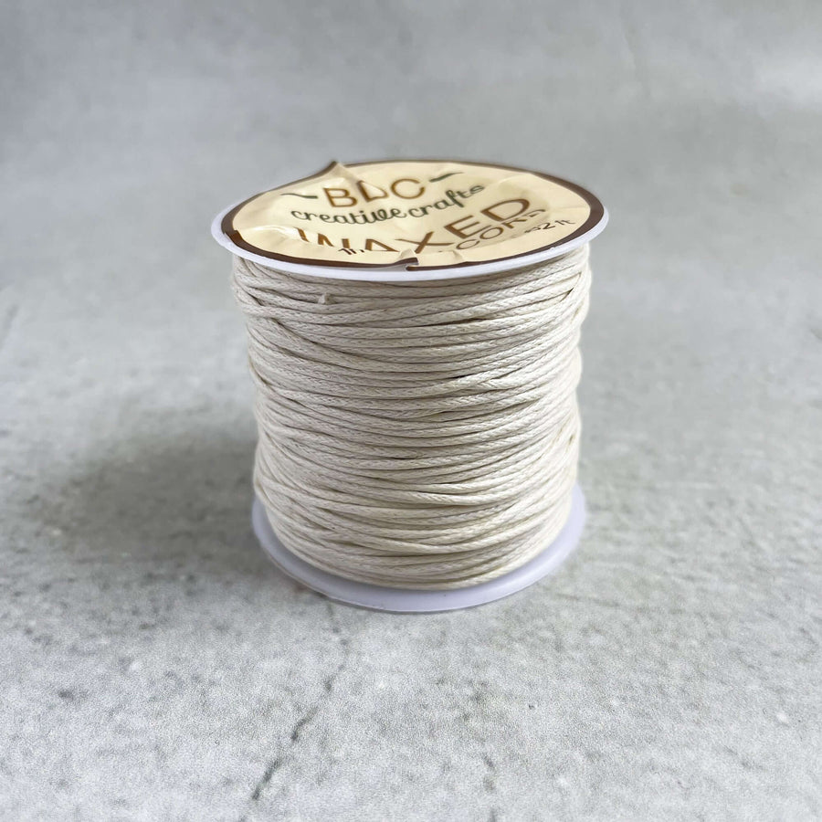 BDC Waxed Cotton Cord - 25 metres - 1mm thick - IVORY