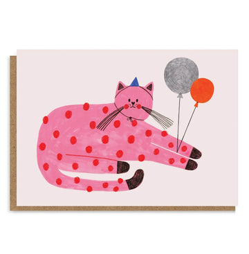 Daria Solak Illustrations - Pink Cat Greeting Card
