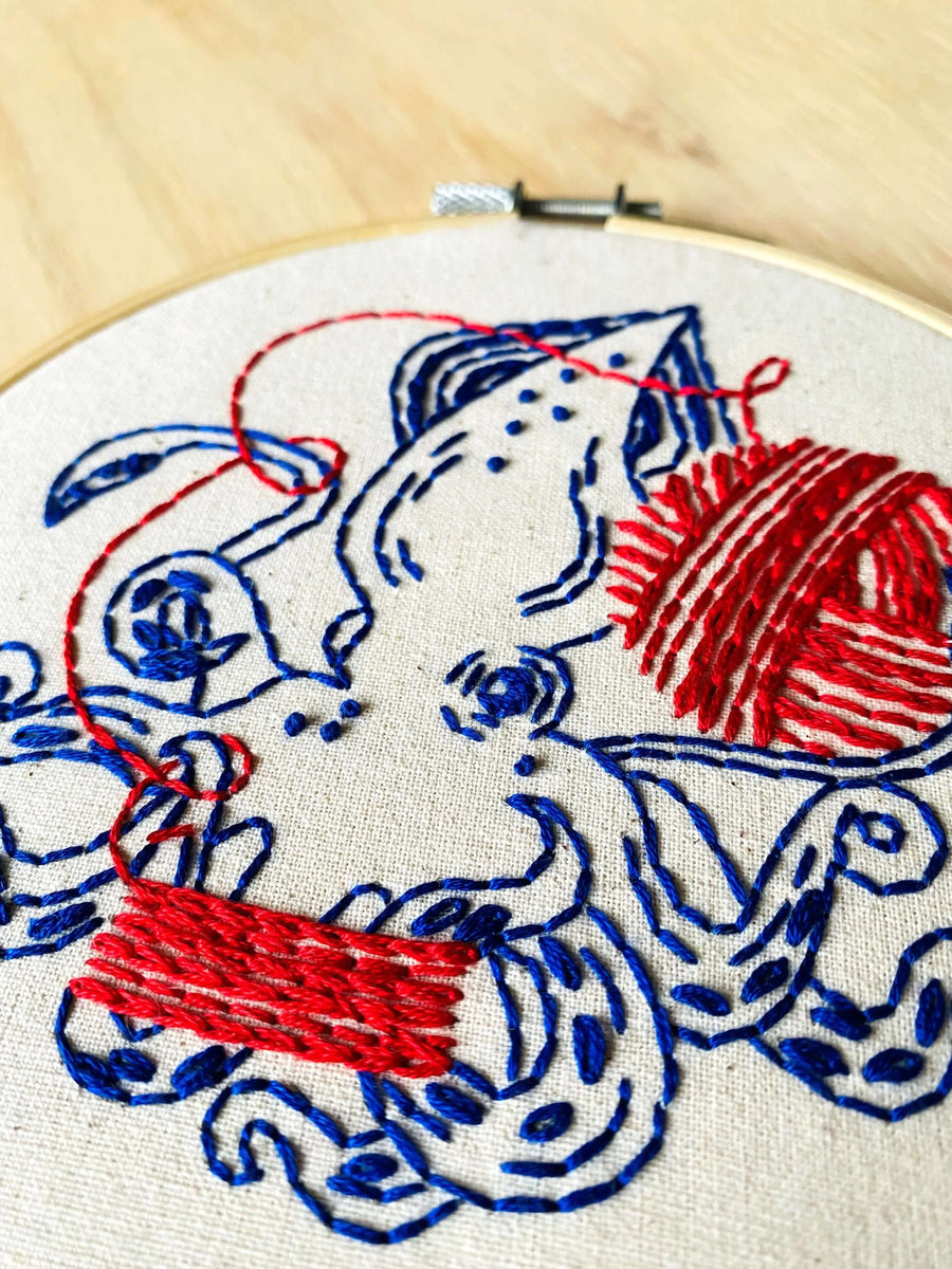 Hook, Line & Tinker -  SQUID BALLING YARN Embroidery Kit