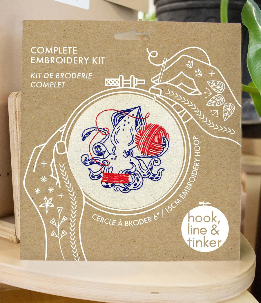 Hook, Line & Tinker -  SQUID BALLING YARN Embroidery Kit