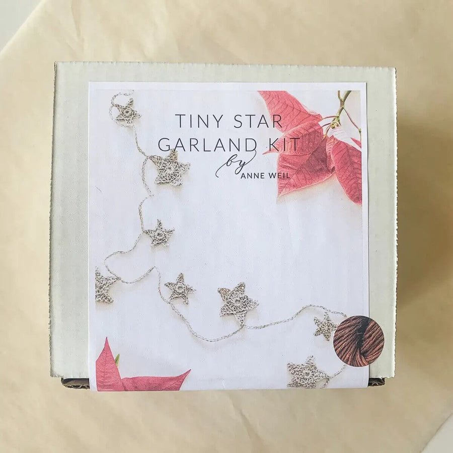 Flax & Twine Tiny Crochet Star Garland Kit - Choose Your Colourway