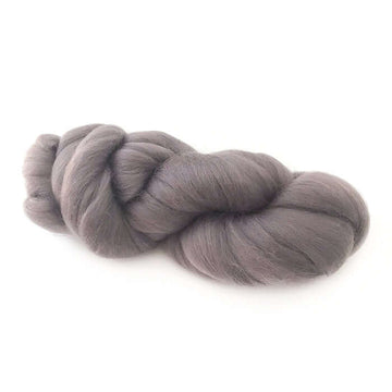 Dyed Merino Wool Top - 50 grams - PEWTER