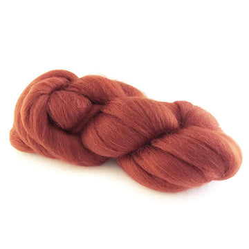 Dyed Merino Wool Top - 50 grams - RUST
