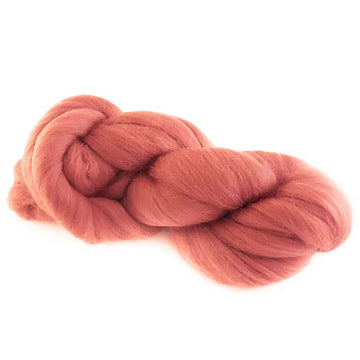 Dyed Merino Wool Top - 50 grams - TERRACOTTA